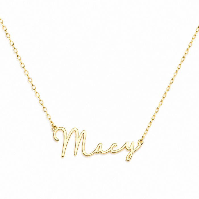 Minimalist Script Name Necklace — 18k Gold Plated Delicate Personalized Necklace