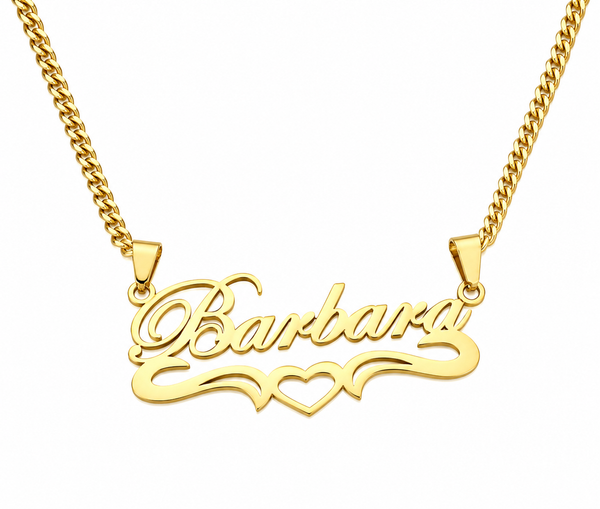 Barbara Double-Name Heart Necklace