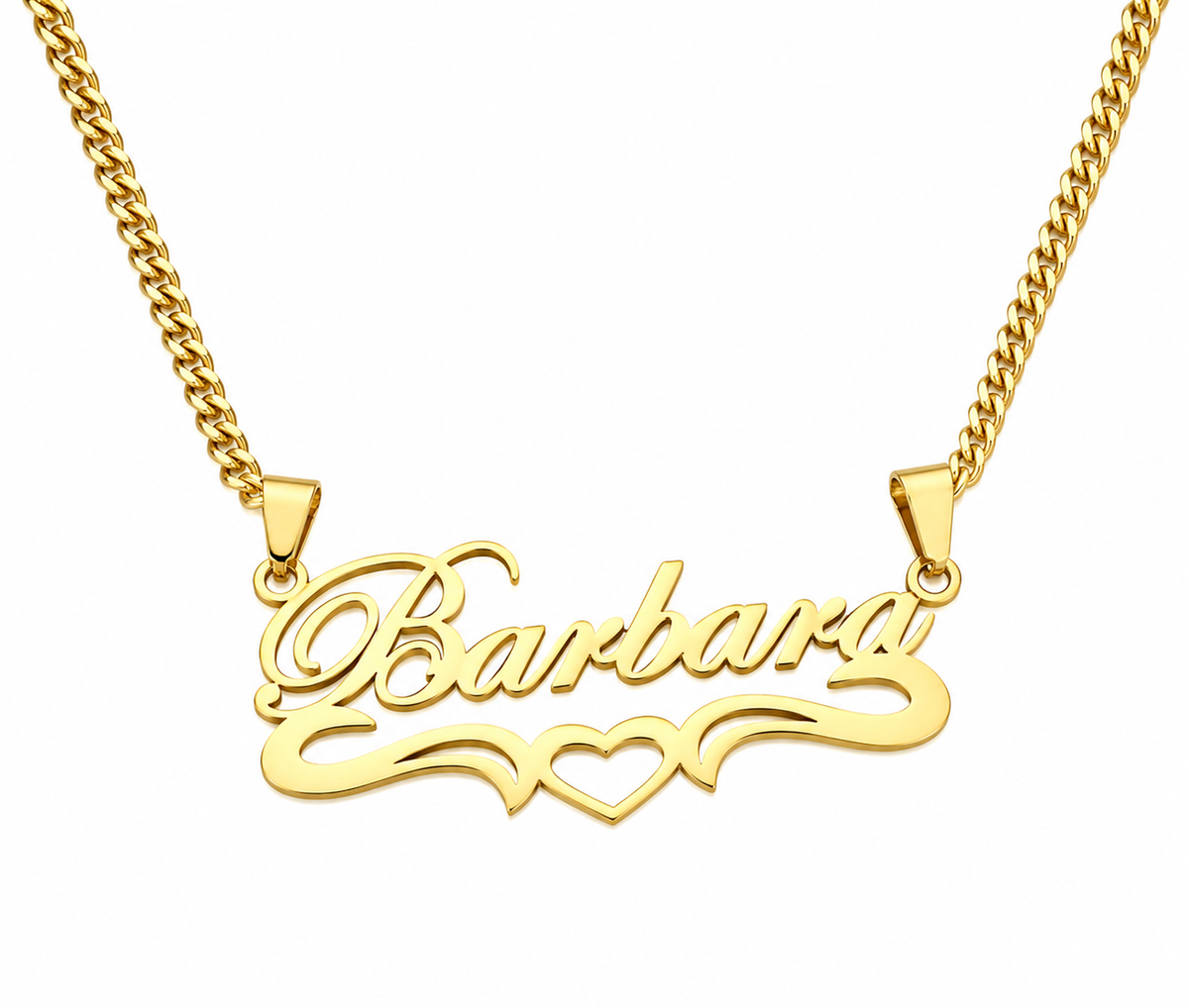 Barbara Double-Name Heart Necklace