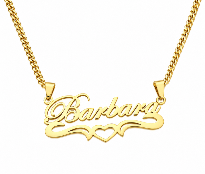 Barbara Double-Name Heart Necklace