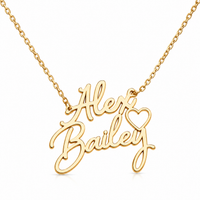 Personalized  Name Necklace with Heart – Custom Gold Nameplate Necklace | Jewelry Dose