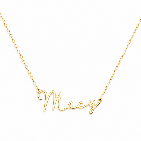 Minimalist Script Name Necklace — 18k Gold Plated Delicate Personalized Necklace